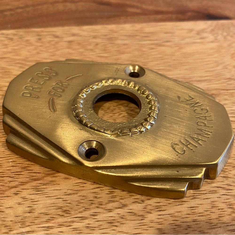 Anthropologie Press For Champagne Doorbell Cover Brass
